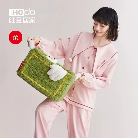 红豆【柔柔棉】纯棉长袖睡衣女甜美可爱少女春秋全棉家居服套装冬商品大图
