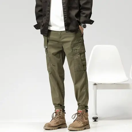 裤子男款夏季水洗工装裤潮牌高端裤子宽松百搭长裤男夏薄款工装裤商品大图