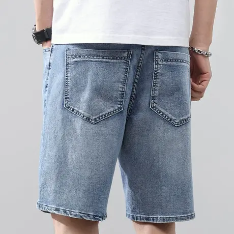 夏天男款潮牌五分休闲牛仔短裤夏季薄款男士宽松中裤子外穿大裤衩商品大图