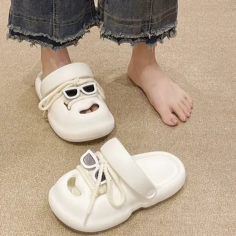 洞洞鞋凉鞋女夏季网红外穿可爱厚底防滑两穿沙滩包头踩屎感凉拖鞋商品大图