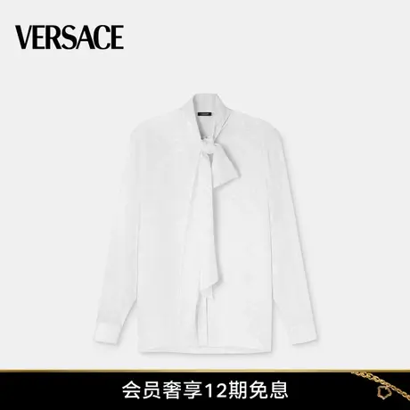 【春夏新品】VERSACE/范思哲 女士 Barocco 桑蚕丝系带领衬衫图片