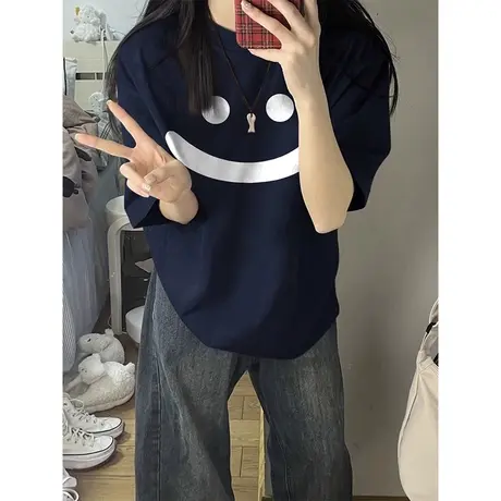 短袖T恤女早春夏装2024年新款宽松纯棉半袖上衣内搭打底小衫潮ins商品大图