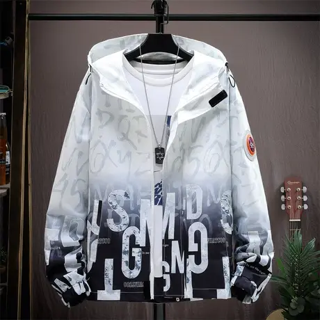 青少年春秋季夹克外套男孩冲锋衣初中高中学生帅气大童男装上衣服商品大图