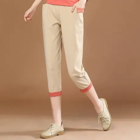 韩潮袭人松紧腰宽松七分休闲裤女2023夏季新款显瘦哈伦裤运动裤薄图片