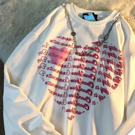 美式复古卫衣女春秋设计感小众宽松韩版ins超火上衣bf慵懒风外套商品大图