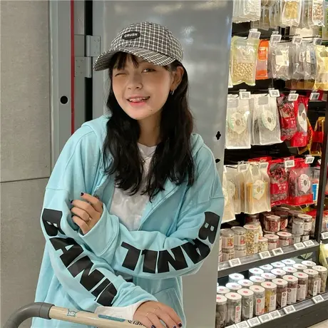 红续oversize卫衣女2023年新款春秋连帽外套运动棒球服开衫ins潮图片