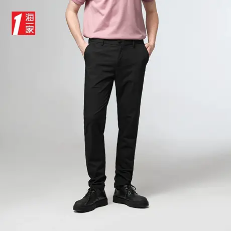 海一家舒适高弹长裤2023夏季新款简约有型基础男士休闲裤图片