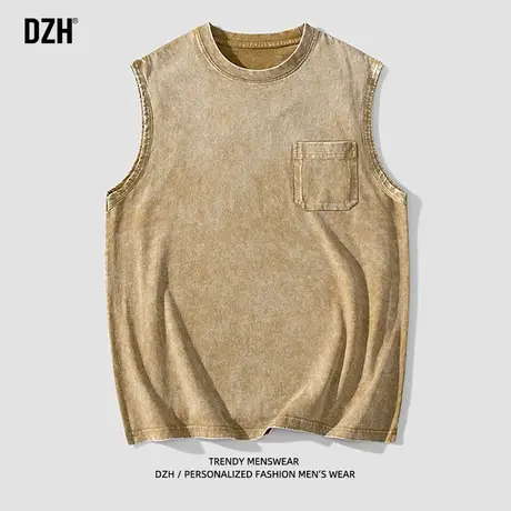 男生篮球背心男款夏季纯棉美式无袖坎肩t恤运动男装2023新款上衣商品大图