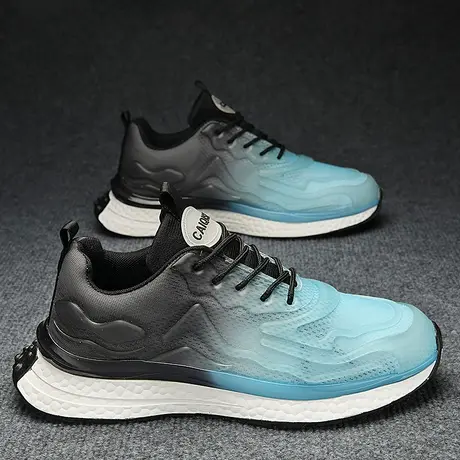 男鞋秋季冰丝透气休闲跑步鞋2023年款爆米花软底情侣款学生运动鞋商品大图