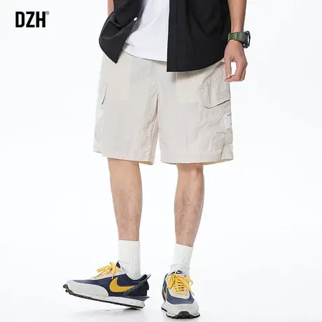 男士卡其色短裤男夏季薄款五分工装裤潮牌外穿运动速干休闲大裤衩商品大图