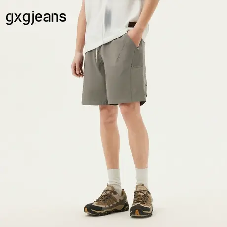 gxg.jeans男装 卡其色工装宽松休闲直筒短裤男生 25年夏新品商品大图