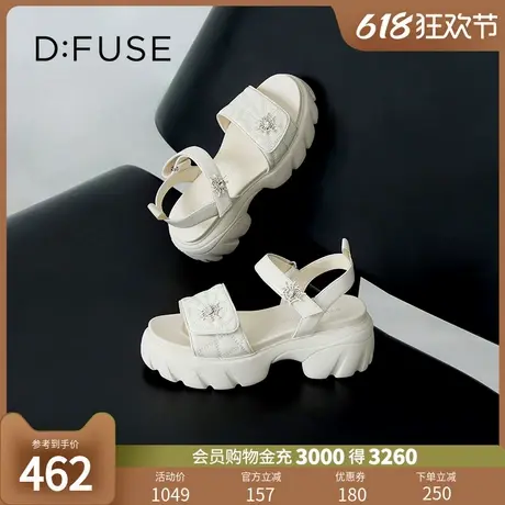 DFuse夏季新款羊皮超轻厚底凉鞋增高运动休闲鞋DF32115382图片