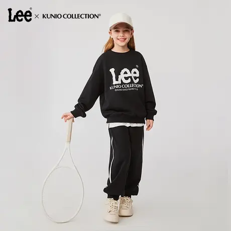 Lee童装印花logo圆领卫衣女童2025年秋季新款时尚休闲宽松上衣图片