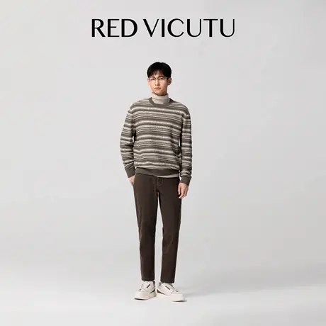 VICUTU威可多男长袖针织衫秋季舒暖亲肤商务通勤百搭时尚圆领毛衣图片