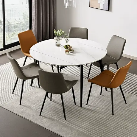 【立即抢购】全友家居岩板餐桌家用方桌意式极简桌椅组合餐厅家具商品大图