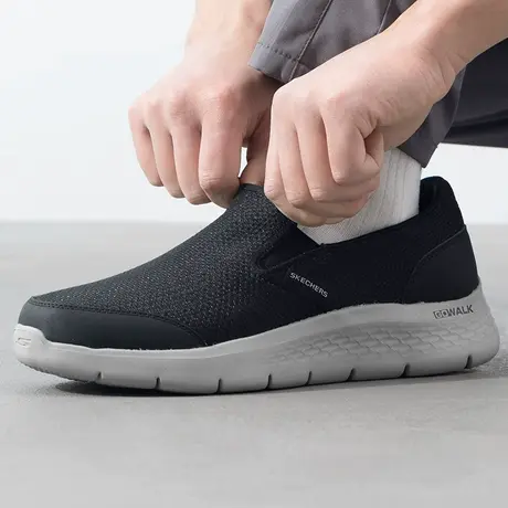 斯凯奇（Skechers）男鞋夏季2025新款穿脱休闲鞋轻便透气运动鞋百商品大图