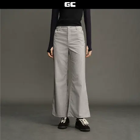 GC2025秋冬新款裤子女装品牌印花松弛感女裤中腰微喇长裤12415008商品大图