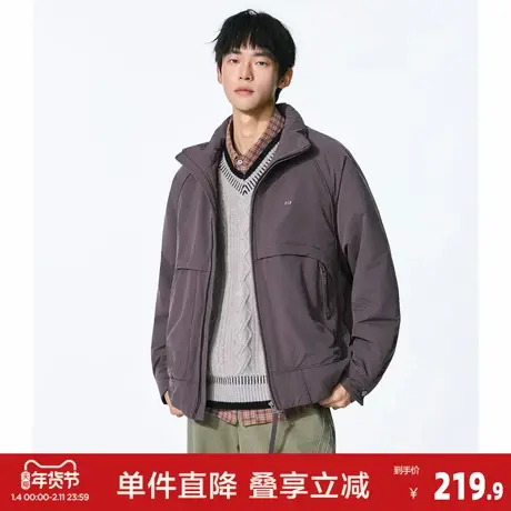 唐狮2026冬季男翻领休闲短款棉衣外套户外工装日常百搭时尚商品大图