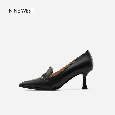 Nine West/玖熙高跟鞋尖头2023年秋季新款高级感通勤真皮细跟单鞋商品大图