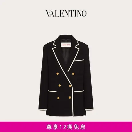 【24期免息】华伦天奴VALENTINO女士轻质羊毛粗花呢外套商品大图