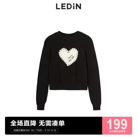 乐町泡泡袖毛衣女秋季新款上衣针织衫C2EEC4302图片