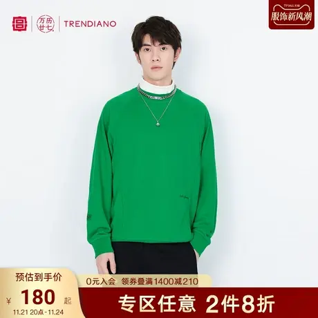 TRENDIANO「宫」联名系列春上衣简约经典设计圆领卫衣男款商品大图