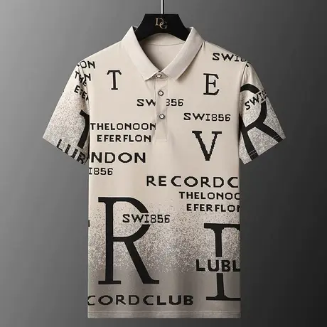 男士短袖t恤纯棉韩版潮流新款polo衫男装修身夏季印花半袖打底衫商品大图