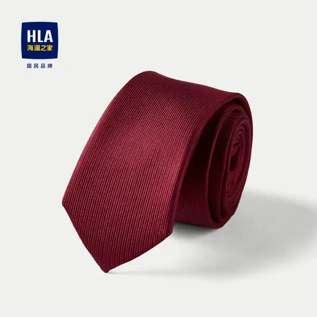 HLA/海澜之家含绵羊毛领带2023新品宴会款感含桑蚕丝红色系领带男商品大图