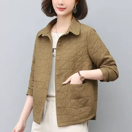 春秋季新款外套女加大码宽松中老年妈妈休闲百搭显瘦开衫夹克上衣商品大图