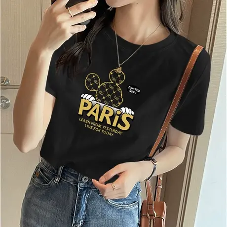 白色纯棉基础款短袖T恤女2023年夏季新款欧货上衣打底衫半袖ins潮图片