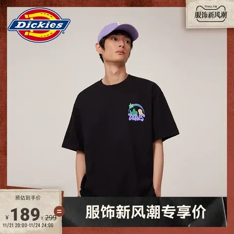 Dickies 春夏男女情侣工装 胶浆印花短袖圆领T恤宽松内搭图片