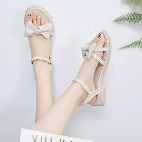 仙女风凉鞋配裙子百搭2023夏季新款鞋子女款蝴蝶结高跟鞋夏款女鞋图片