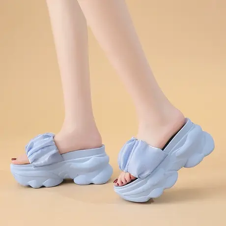 厚底拖鞋女夏外穿高跟2023新款百搭时尚松糕坡跟法式气质女凉拖鞋商品大图