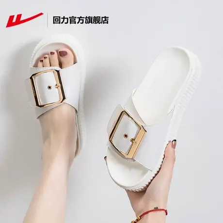 回力官方旗舰店凉鞋女2023年夏季网红仙女方扣软底凉拖沙滩一字拖商品大图