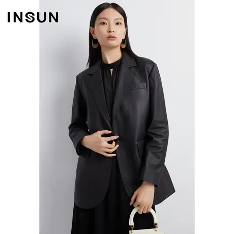 恩裳奥莱秋季柔软轻薄西装式绵羊皮皮衣外套图片