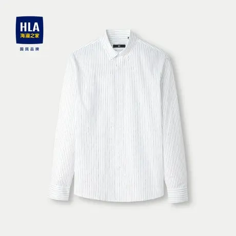 HLA/海澜之家长绒棉长袖休闲衬衫24春夏新条纹柔软亲肤有型衬衣男商品大图