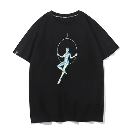 秀洛Sorayama空山基Vintage嘻哈动漫复古短袖人像T恤钢铁姬打底衫商品大图