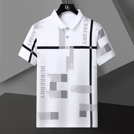 翻领男士短袖t恤2023夏季潮牌潮流纯棉打底Polo衫体恤半袖上衣服商品大图