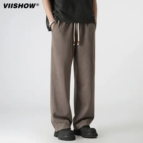 VIISHOW春秋日系纯色灯芯绒裤子男潮牌ins宽松百搭直筒裤休闲长裤图片