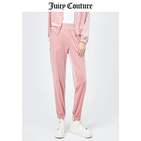 Juicy Couture橘滋天鹅绒束腿裤女春季新品运动休闲丝绒慢跑裤女商品大图