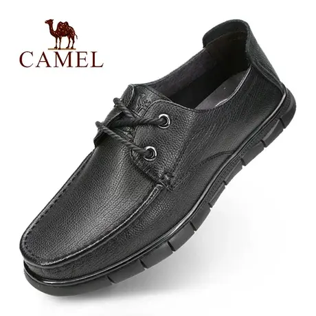 Camel/骆驼春秋季款系带真羊皮柔软舒适防滑低帮单爸爸休闲男鞋子商品大图