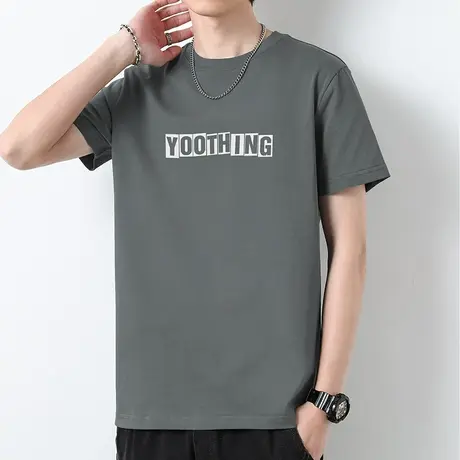 230g重磅纯棉t恤男短袖液氨长绒棉夏季上衣服潮流半袖圆领打底衫商品大图