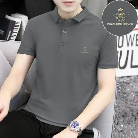 翻领短袖t恤男polo衫珠地棉冰丝凉感保罗上衣服夏季有领半袖体恤商品大图