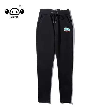 潮牌小猪黑色运动裤简约春秋束脚显瘦裤子2023新款时尚休闲卫裤女商品大图