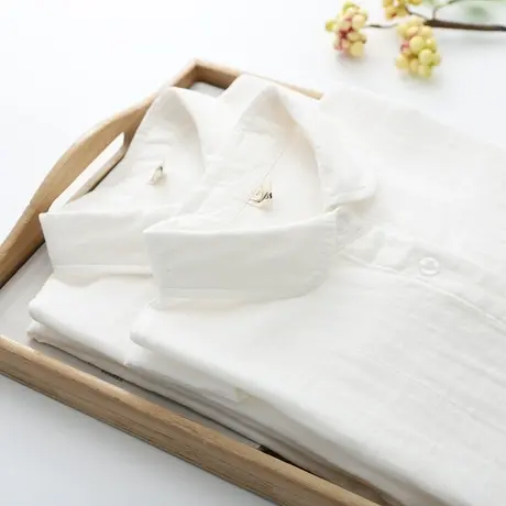 夏季新款学生白色纯棉短袖衬衫女宽松百搭简约基础款内搭半袖衬衣图片