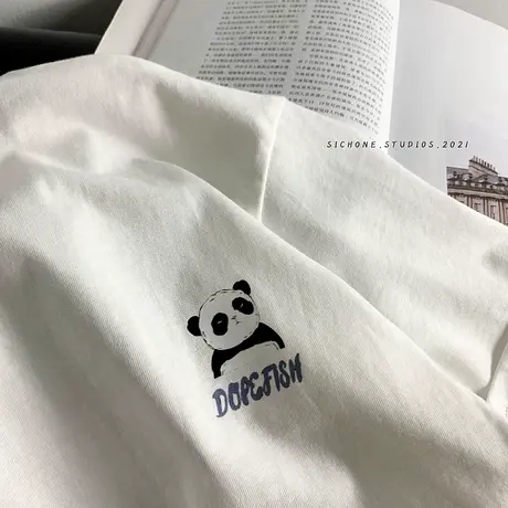 纯棉小众薄款大码t恤oversize短袖女夏甜辣上衣胖mm宽松欧货大版商品大图