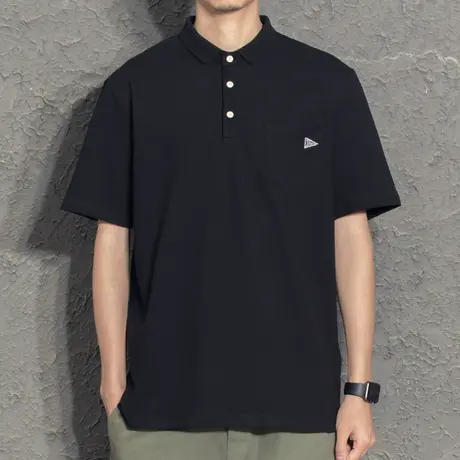 夏季韩版口袋刺绣翻领短袖T恤男潮牌polo衫2022新款百搭有领短tee图片