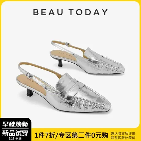 BeauToday粗跟高跟鞋女2023新款真皮女单鞋BT秋季复古玛丽珍女鞋图片