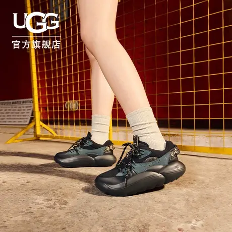 UGG春季新款男女同款舒适厚底圆头系带撞色运动休闲鞋 1152734图片