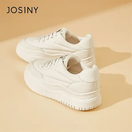 Josiny/卓诗尼小白鞋女2024春季新款百搭女鞋学生休闲松糕板鞋女商品大图